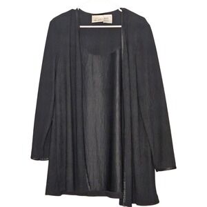 Kathie Lee Black Cardigan Blazer Business Casual Neutral Comfy Sleek Lightweight